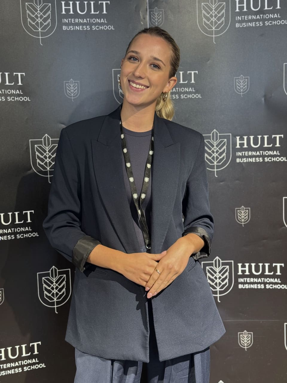 Anna in a blazer at Hult International Business School, 2024